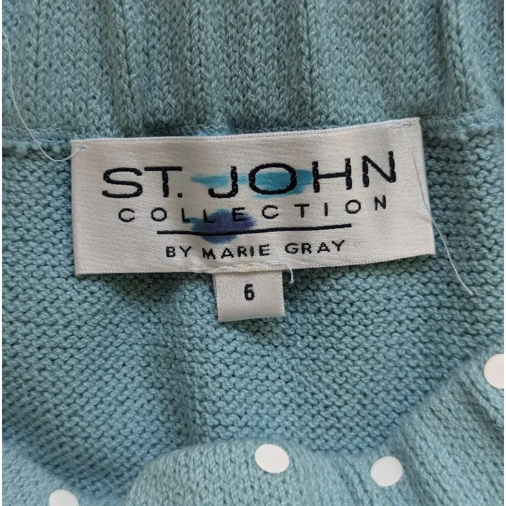 St. John Collection 6 Dot Skirt Maximalist Retro Glam Quiet Luxury Playful Chic - Picture 2 of 8